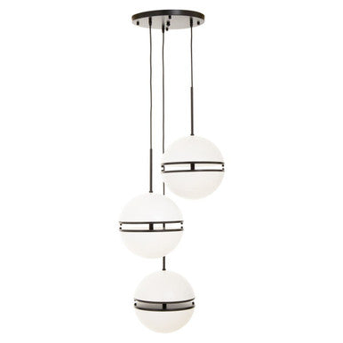 Abira Three Ball Matt Black Pendant Light