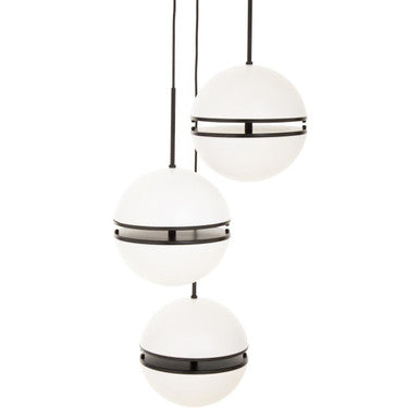 Abira Three Ball Matt Black Pendant Light