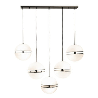 Abira Five Ball Matt Black Pendant Light