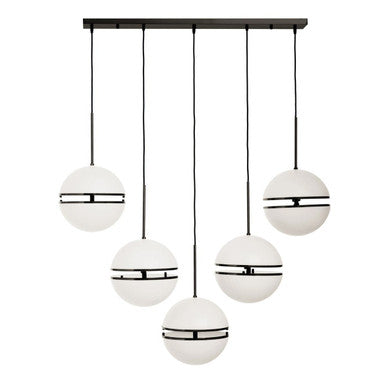 Abira Five Ball Matt Black Pendant Light