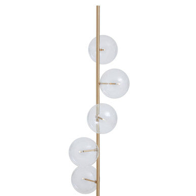 Abira Five Bulb Black Marble Base Floor Lamp