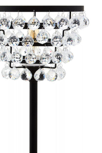 Hutchinson Clear Crystal Table Lamp with Black Metal