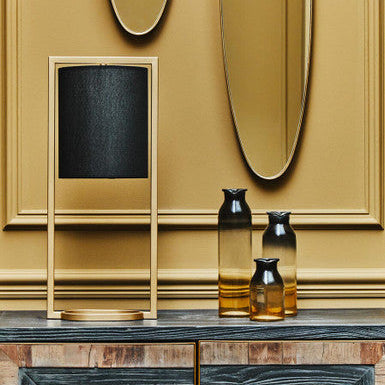 Lara Black Shade With Gold Finish Metal Frame Table Lamp