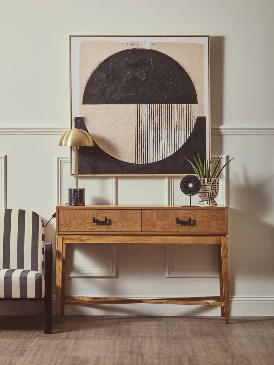 Murdoch Brushed Brass Table Lamp with Black Marble Base