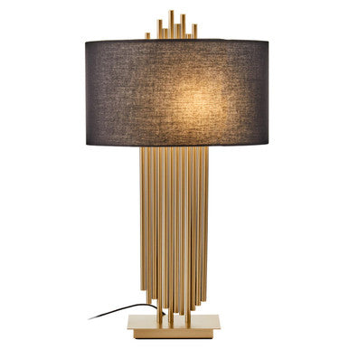 Gold Table Lamp with Black Linen Shade | Impero