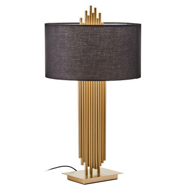 Gold Table Lamp with Black Linen Shade | Impero