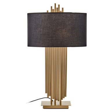 Gold Table Lamp with Black Linen Shade | Impero