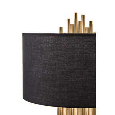 Gold Table Lamp with Black Linen Shade | Impero