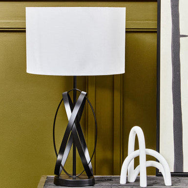 Zaina Black Cross Table Lamp