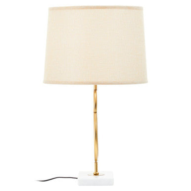 Zara White And Gold Circles Table Lamp