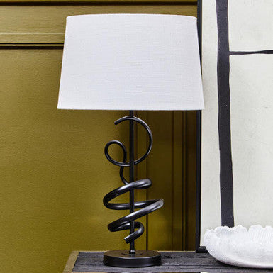 Matte Black Squiggle Table Lamp | Zavi