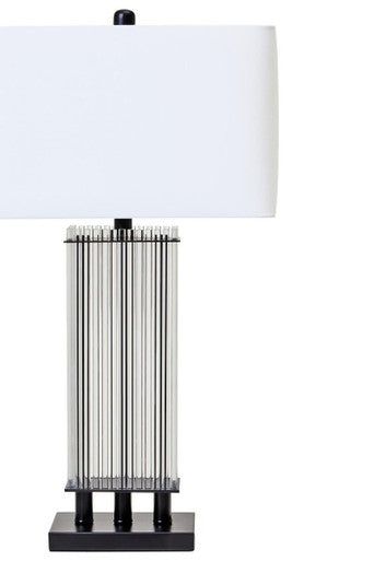 Elana Clear Glass Table Lamp With Matte Black Base