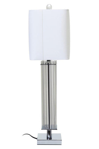 Elana Clear Glass Table Lamp With Matte Silver Base