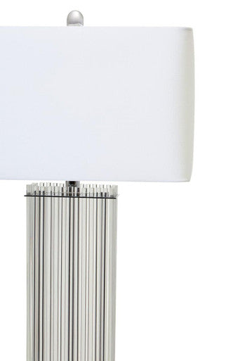 Elana Clear Glass Table Lamp With Matte Silver Base