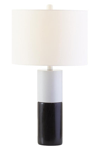 Eben Black and White Marble Table Lamp