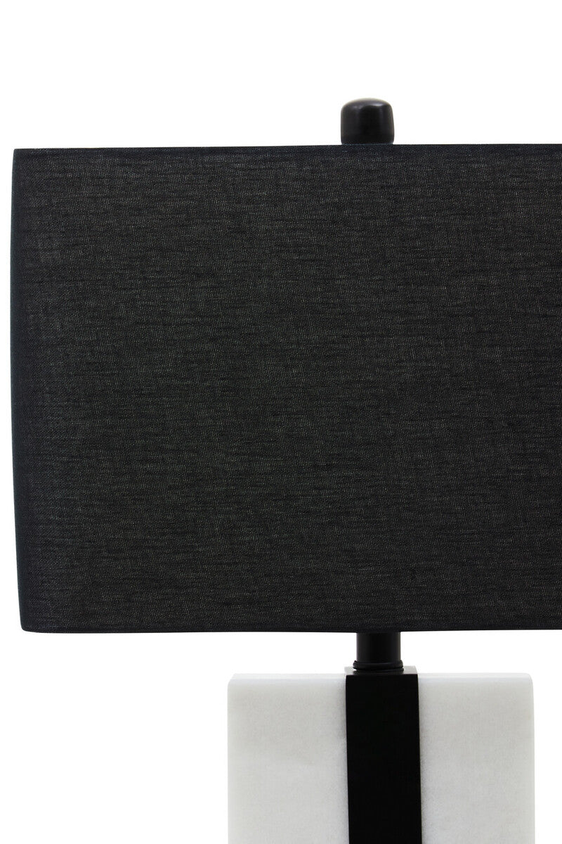 Elvie Black and White Marble Table Lamp