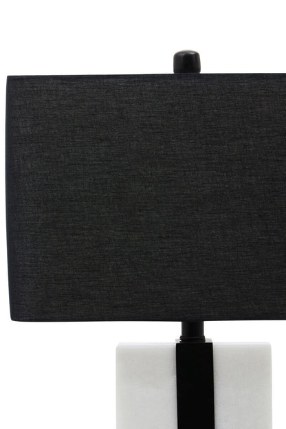 Elvie Black and White Marble Table Lamp