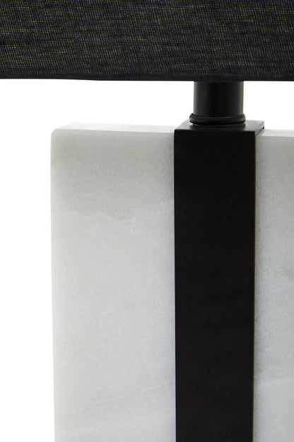 Elvie Black and White Marble Table Lamp