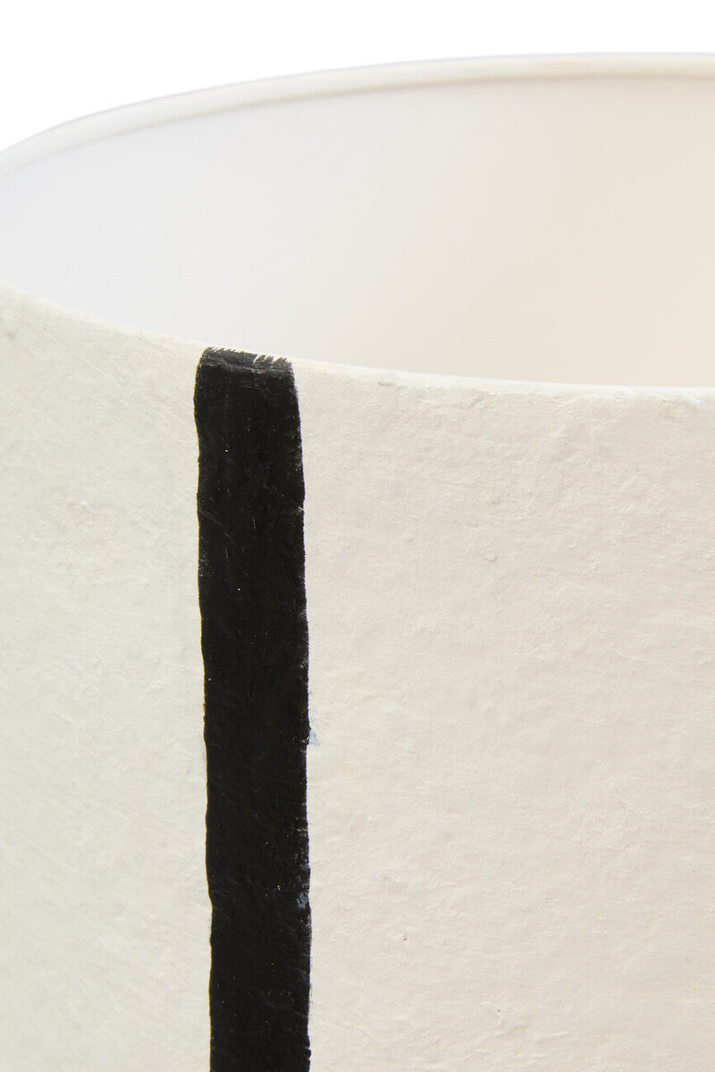 Carta Black and White Stripe Papier Mache Table Lamp