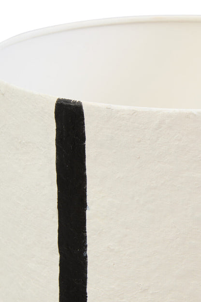 Carta Black and White Stripe Papier Mache Table Lamp