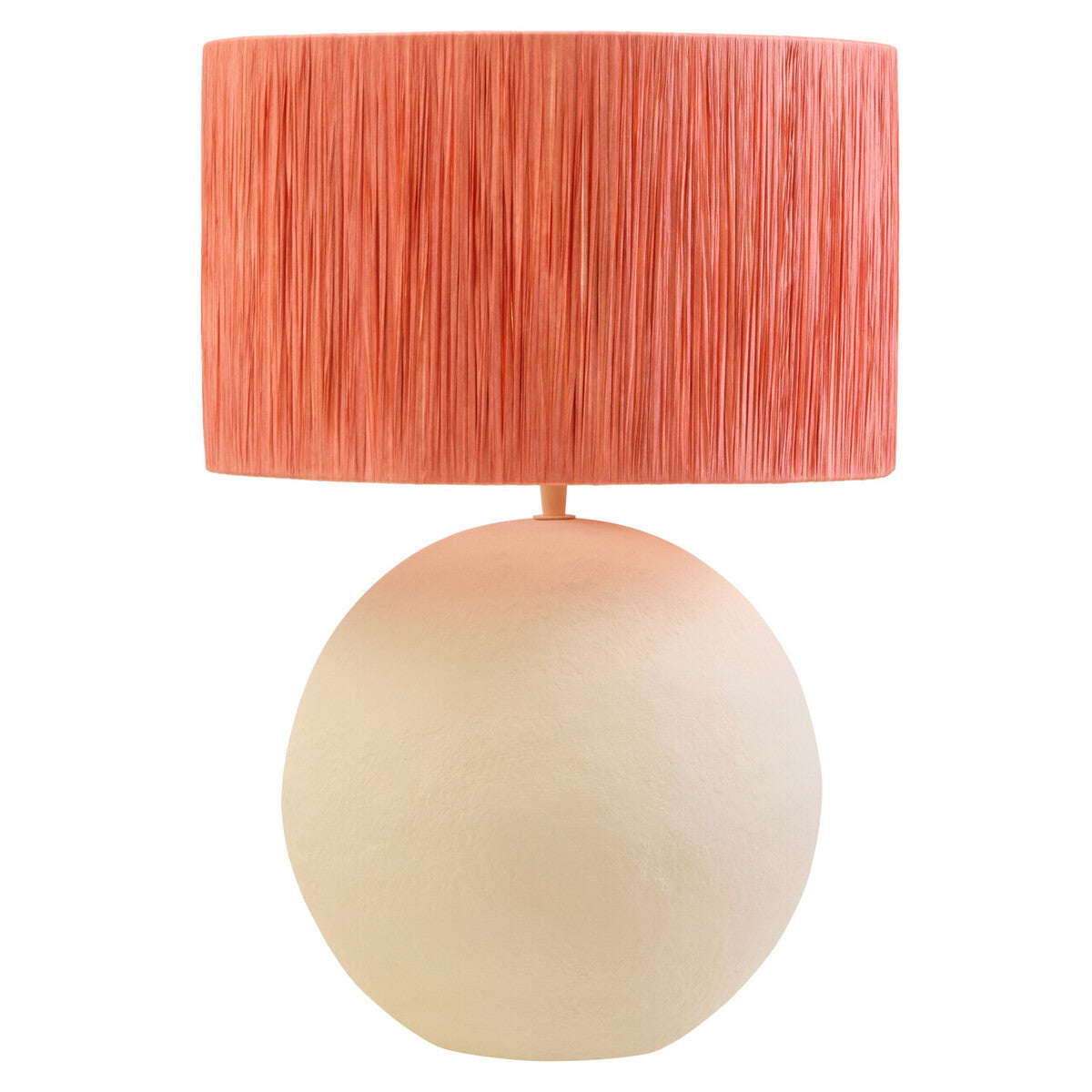 Carta Natural Papier Mache Table Lamp With Rust Raffia Shade