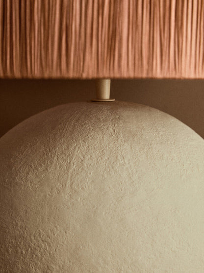 Carta Natural Papier Mache Table Lamp With Rust Raffia Shade