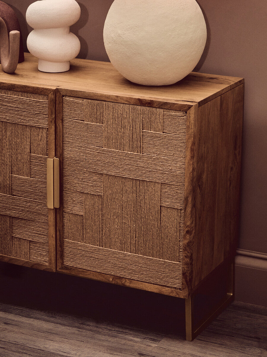 Carta Natural Papier Mache Table Lamp With Rust Raffia Shade