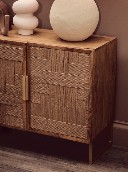 Carta Natural Papier Mache Table Lamp With Rust Raffia Shade