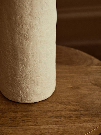 Carta Natural Papier Mache Table Lamp With Natural Raffia Shade