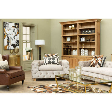 Bosie Safira Large Brown Hair on Leather Chevron Patchwork Rug