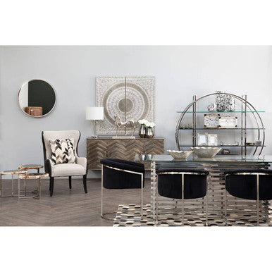 Bosie Safira Large Hair on Leather Hexagon Patchwork Rug