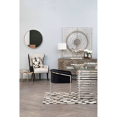 Bosie Safira Large Hair on Leather Hexagon Patchwork Rug