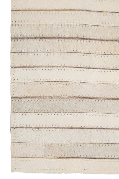 Bosie Safira Large Natural Hair On Leather Rug