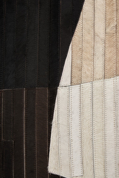 Bosie Safira Large Abstract Hair On Leather Rug