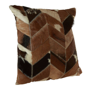 Bosie Safira Natural Leather Patchwork Cushion