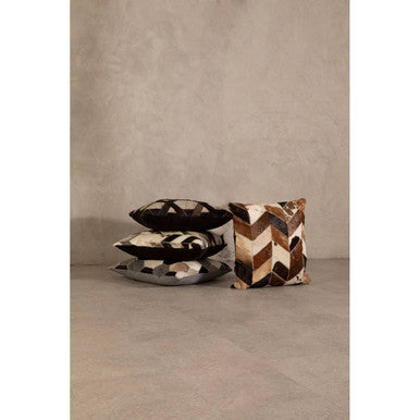 Bosie Safira Natural Leather Patchwork Cushion