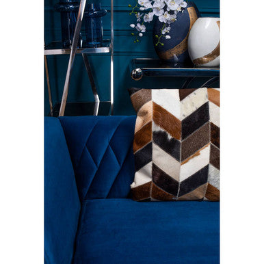 Bosie Safira Natural Leather Patchwork Cushion