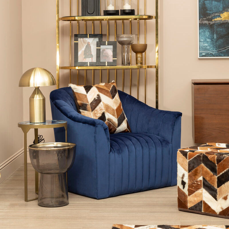 Bosie Safira Natural Leather Patchwork Cushion