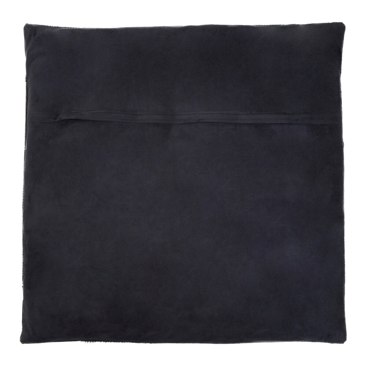 Bosie Safira Black Hair on Leather Patchwork Cushion