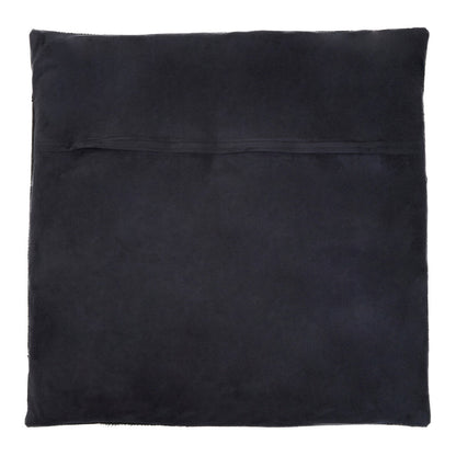 Bosie Safira Black Hair on Leather Patchwork Cushion