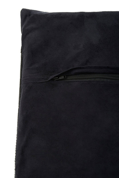 Bosie Safira Black Hair on Leather Patchwork Cushion