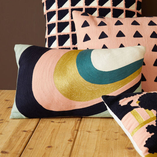 Bosie Ozella Curved Stripes Embroidered Cushion