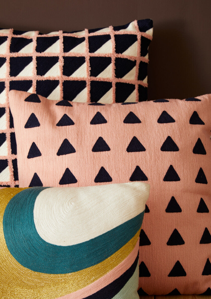 Bosie Ozella Curved Stripes Embroidered Cushion