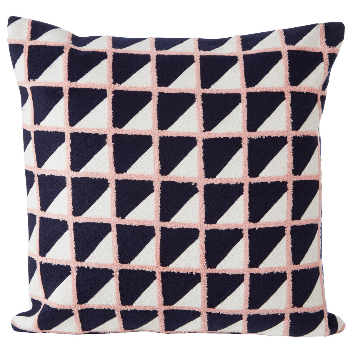Bosie Ozella Grid Design Embroidered Cushion