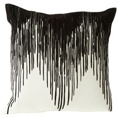 Bosie Ozella Black and White Embroidered Cushion