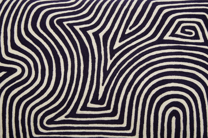 Bosie Ozella Black And White Embroidered Rectangular Cushion