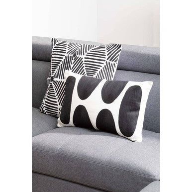 Bosie Ozella Black And White Square Embroidered Cushion