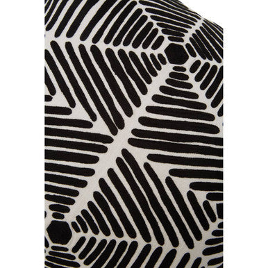 Bosie Ozella Black And White Square Embroidered Cushion