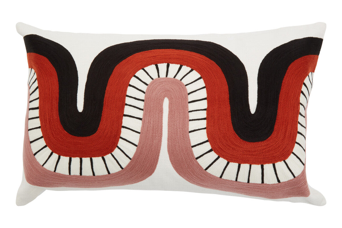Bosie Ozella Curve Pattern Rectangular Cushion