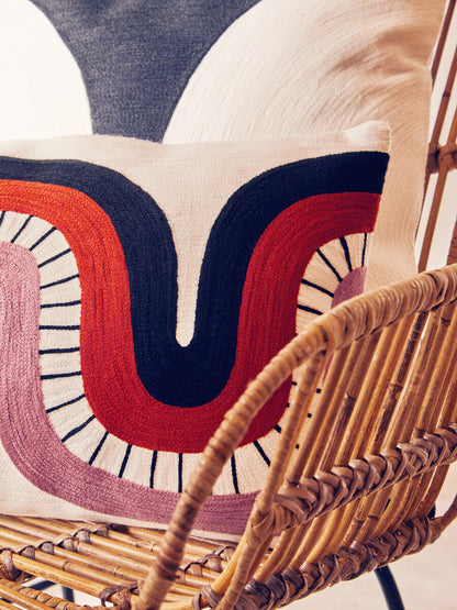 Bosie Ozella Curve Pattern Rectangular Cushion